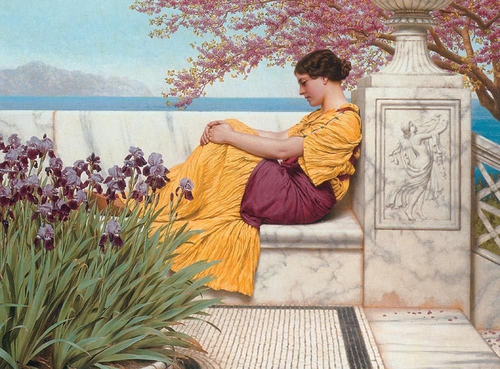 John William Godward Under the Blossom that Hangs on the Bough